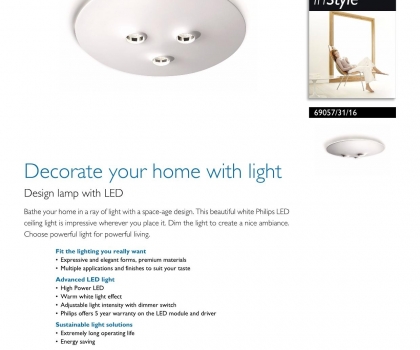 Купить Светильник потолочный Philips 69057/31/16