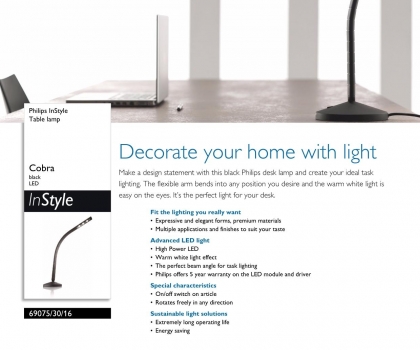 Купить Офисная настольная лампа Philips 69075/30/16