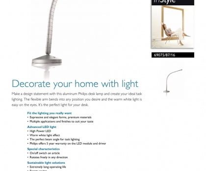 Купить Офисная настольная лампа Philips 69075/87/16