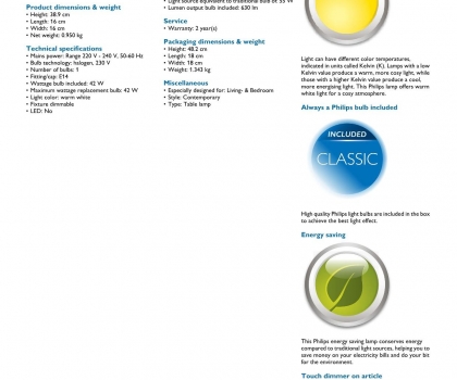 Купить Настольная лампа Philips 36679/17/16