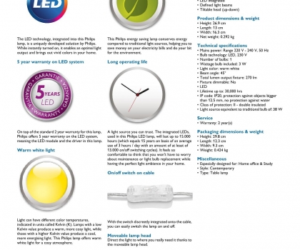 Купить Настольная лампа Philips 67413/99/16