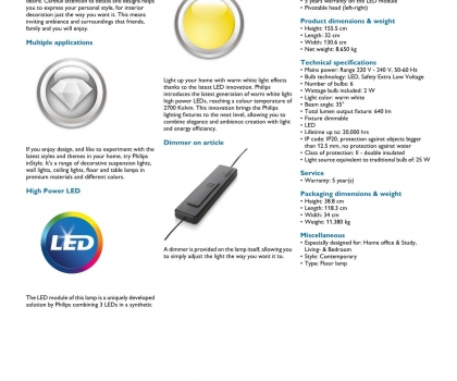 Купить Торшер Philips 42220/30/16