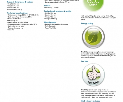 Купить Детское бра Philips 45630/35/16