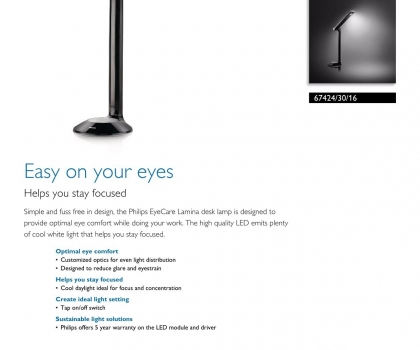 Купить Офисная настольная лампа Philips 67424/30/16