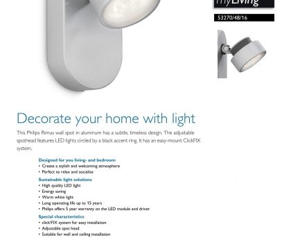 Купить Настенный светильник Philips 53270/48/16