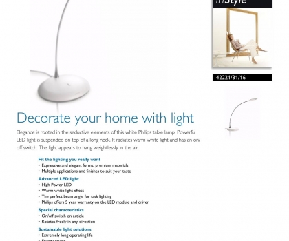 Купить Офисная настольная лампа Philips 42221/31/16