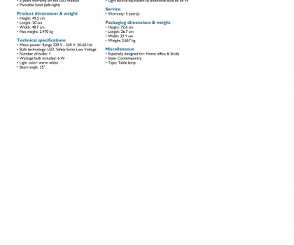 Купить Офисная настольная лампа Philips 42221/31/16