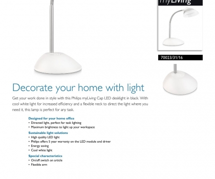 Купить Офисная настольная лампа Philips 70023/31/16