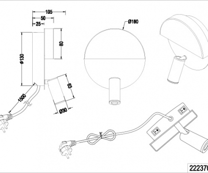 Купить Настенный светильник Trio 222370231