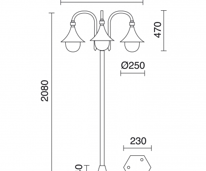 Купить Фонарь уличный Dopo 332F-G05X1A-02